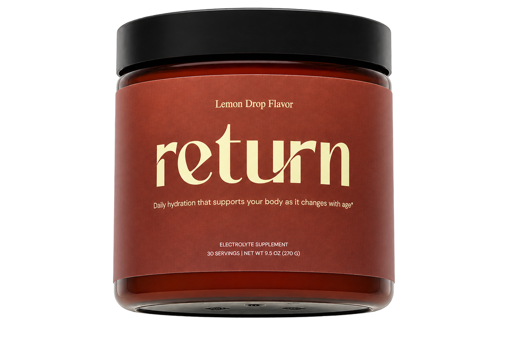Return Hydration Lemon Drop electrolyte powder tub